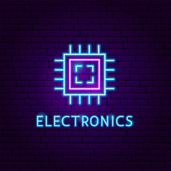 Wall Mural - Electronics Neon Label