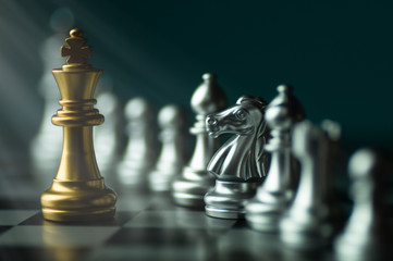 Chess competition, planing and strategy concept