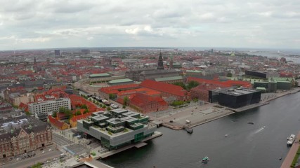 Wall Mural - aerial view of the copenhagen city from above. denmark. view of the city river, canals and old town.