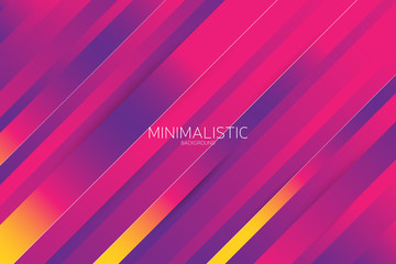 Wall Mural - Line diagonal background with colorful trendy gradient. Minimalistic web page, brochure, leaflet, presentation and banner design. Vector template, eps10