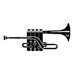 Poster - Music trumpet icon. Simple illustration of music trumpet vector icon for web design isolated on white background