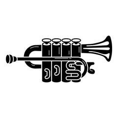 Poster - Metal trumpet icon. Simple illustration of metal trumpet vector icon for web design isolated on white background