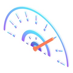 Fototapete - Web speed test icon. Isometric of web speed test vector icon for web design isolated on white background