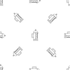 Poster - Infusion coffee pot pattern seamless vector repeat geometric for any web design