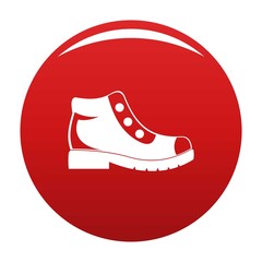 Poster - hiking boots icon. simple illustration of hiking boots vector icon for any any design red