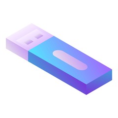 Poster - Usb flash disk icon. Isometric of usb flash disk vector icon for web design isolated on white background