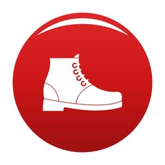 Poster - hiking boots icon. simple illustration of hiking boots vector icon for any any design red