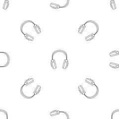 Poster - wireless headphones pattern seamless vector repeat geometric for any web design
