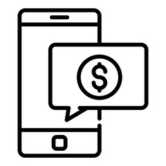 Poster - sms money phone alert icon. outline sms money phone alert vector icon for web design isolated on whi