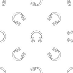 Canvas Print - Stereo headphones pattern seamless vector repeat geometric for any web design