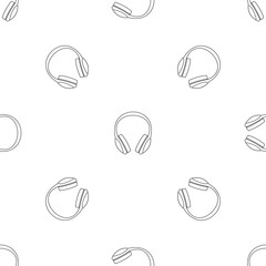 Poster - Retro headphones pattern seamless vector repeat geometric for any web design