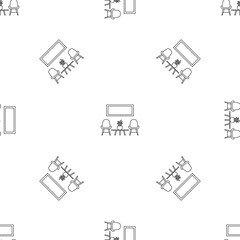 Poster - chair and room plant pattern seamless vector repeat geometric for any web design