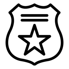 Poster - Police sign icon. Outline police sign vector icon for web design isolated on white background