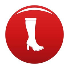 Poster - Woman boots icon. Simple illustration of woman boots vector icon for any any design red