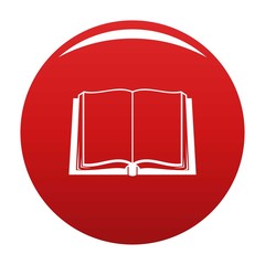 Poster - Book deployed icon. Simple illustration of book deployed vector icon for any design red