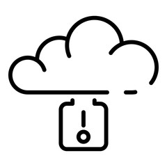 Poster - Cloud data key icon. Outline cloud data key vector icon for web design isolated on white background