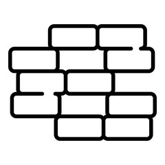 Poster - Brick firewall icon. Outline brick firewall vector icon for web design isolated on white background