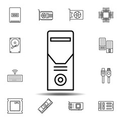 Fototapete - hardware, pc, server icon. Simple thin line, outline vector element of hardware icons set for UI and UX, website or mobile application