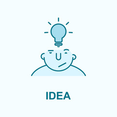 Poster - idea on mind field outline icon