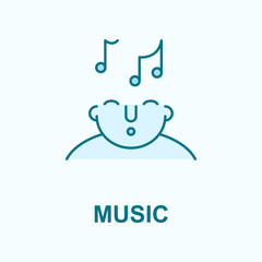 Poster - music on mind field outline icon