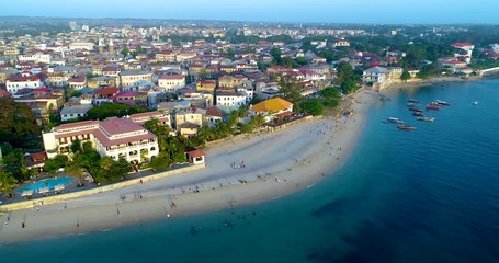 Wall Mural - Aerial. Stone town, Zanzibar, Tanzania.