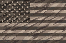 Patriotic Desert Tan Camo USA Flag Vector Illustration