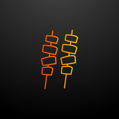 Poster - meat on skewers nolan icon. Elements of food set. Simple icon for websites, web design, mobile app, info graphics
