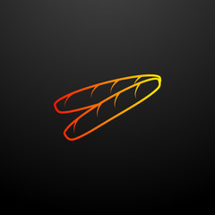 Poster - French bread nolan icon. Elements of food set. Simple icon for websites, web design, mobile app, info graphics