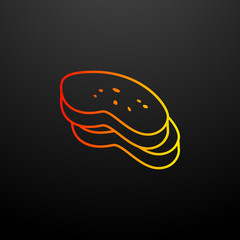 Poster - sliced ??bread nolan icon. Elements of food set. Simple icon for websites, web design, mobile app, info graphics