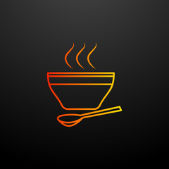 Poster - a bowl of soup nolan icon. Elements of food set. Simple icon for websites, web design, mobile app, info graphics