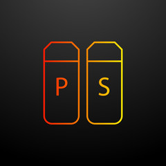 Aufkleber - pepper and salt nolan icon. Elements of food set. Simple icon for websites, web design, mobile app, info graphics