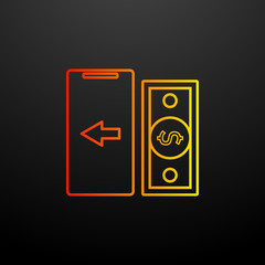 Poster - mobile banking nolan icon. Elements of mobile banking set. Simple icon for websites, web design, mobile app, info graphics
