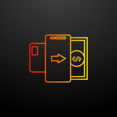 Poster - cash mobile banking nolan icon. Elements of mobile banking set. Simple icon for websites, web design, mobile app, info graphics
