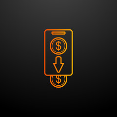 Poster - cash mobile banking nolan icon. Elements of mobile banking set. Simple icon for websites, web design, mobile app, info graphics