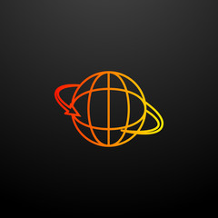Aufkleber - arrow globe nolan icon. Elements of mobile banking set. Simple icon for websites, web design, mobile app, info graphics