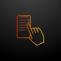 Aufkleber - smart phone user nolan icon. Elements of mobile banking set. Simple icon for websites, web design, mobile app, info graphics