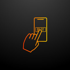 Poster - purchase from a smart phone nolan icon. Elements of mobile banking set. Simple icon for websites, web design, mobile app, info graphics