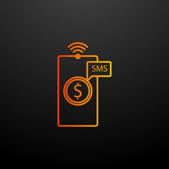 Poster - message about the receipt of money in mobile banking nolan icon. Elements of mobile banking set. Simple icon for websites, web design, mobile app, info graphics