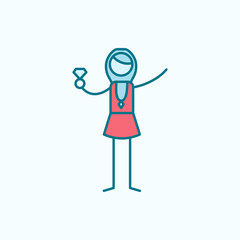 Poster - jeweler field outline with red element icon