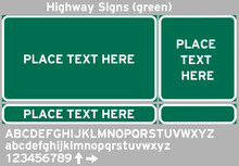 Highway Road Signs Green