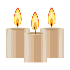 Canvas Print - lit candle icon cartoon isolated