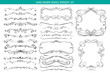 © Eva Kali - Hand drawn vector ornate swirl doodle vintage calligraphic design elements. Borders, frames, dividers set for wedding greeting and invitation card.