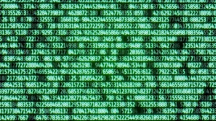 Poster - Digital Data Binary Code Number Bit Transfer Technology. Abstract Futuristic Matrix Array Display For Scifi Information Background.