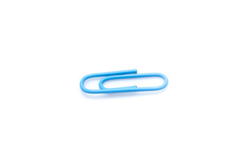 color paperclips on a white background