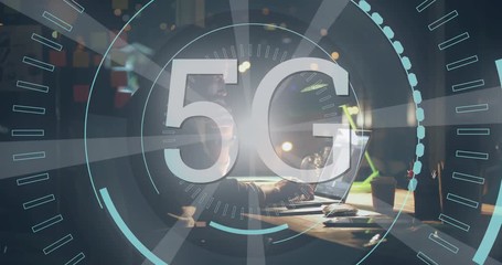 Poster - 5G written in the middle of a futuristic circles 4k
