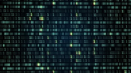 Poster - Digital Data Binary Code Number Bit Transfer Technology. Abstract Futuristic Matrix Array Display For Scifi Information Background.