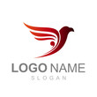 eagle logo design illustration, red bird logo, flying icon