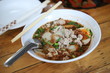 Thai style pork chops noodle have boiled egg in  