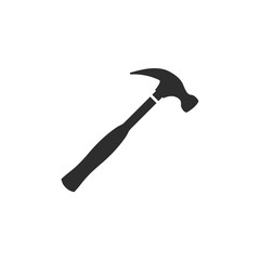Poster - Hammer icon template black color editable. Hammer symbol Flat vector sign isolated on white background. Simple vector illustration for graphic and web design.
