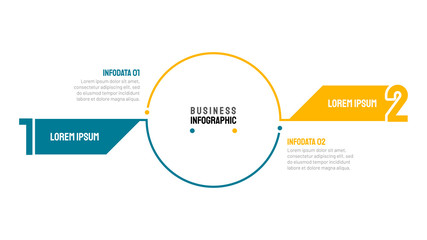 Vector infographic design template with number 2 options, steps or processes. Can be used for process diagram, workflow layout, info graph, annual report,  presentations. 